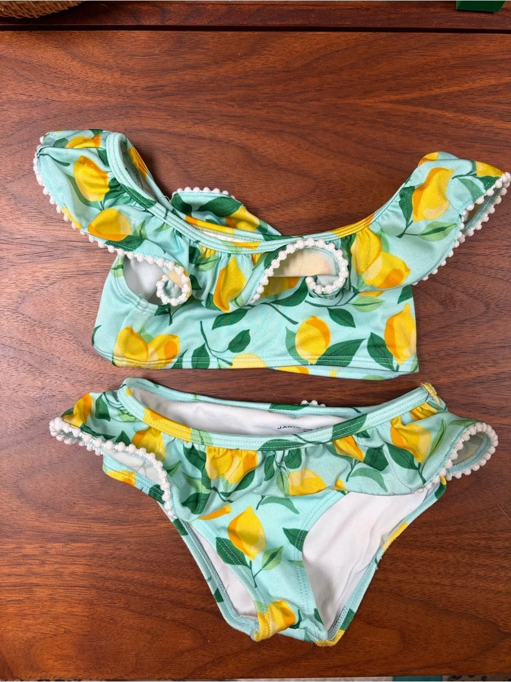 Janie and Jack Mint Green and Yellow Lemon Ruffle Bikini